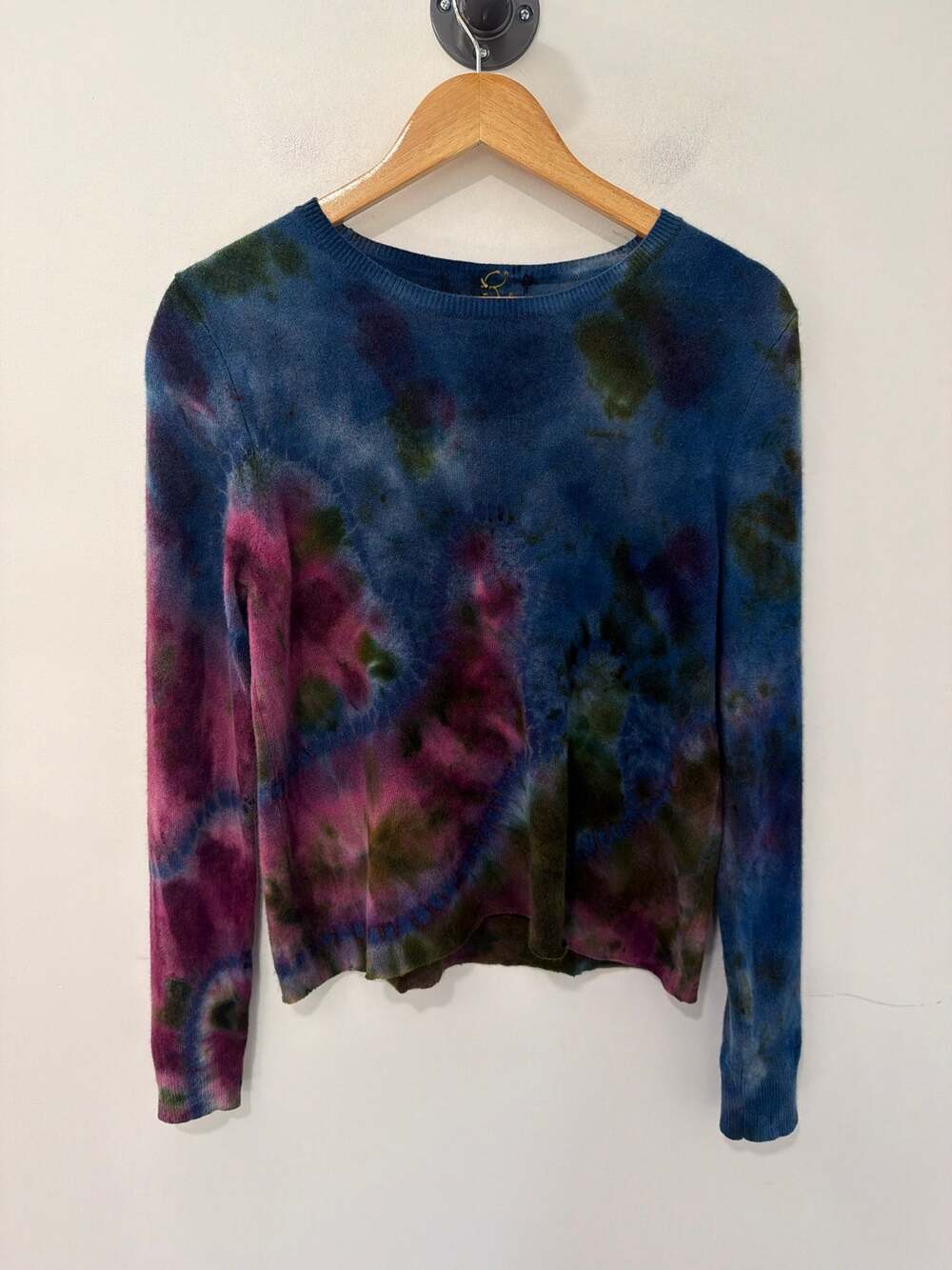 Galadriel Mattei Cashmere Crewneck Sweater Blue Multi Size S